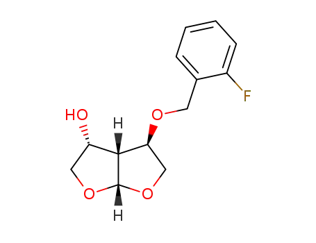 Molecular Structure of 1292810-79-7 ((1S,4R,5R,6R)-4-(2-fluorobenzyloxy)-6-hydroxy-2,8-dioxa-bicyclo[3.3.0]octane)