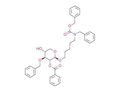 N-(benzyl)benzyloxycarbonyl-5-aminopentyl 2-O-benzoyl-3-O-benzyl-β-D-xylopyranoside