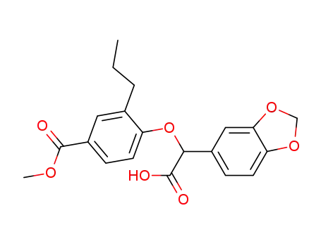 Molecular Structure of 159590-92-8 (METHYL 4-(BENZO[1,3]DIOXOL-5-YL-CARBOXYMETHOXY)-3-PROPYLBENZOATE)