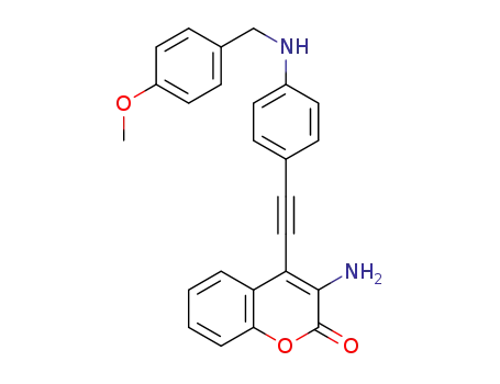 3-amino-4-((4-(4-methoxybenzylamino)phenyl)ethynyl)coumarin