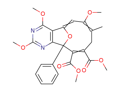 dimethyl 4,6,10-trimethoxy-11-methyl-1-phenyl-15-oxa-3,5-diaza-tricyclo[6.6.1.0(2,7)]pentadeca-2<sup>(7)</sup>,3,5,8,10,13-hexaene-13,14-dicarboxylate
