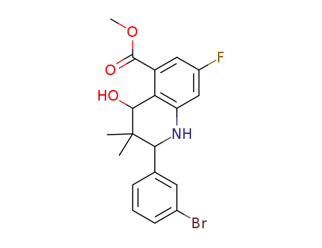 2-(3-bromo-phenyl)-7-fluoro-4-hydroxy-3,3-dimethyl-1,2,3,4-tetrahydro-quinoline-5-carboxylic acid methyl ester
