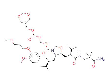 {[(1,3-dioxan-5-ylmethoxy)carbonyl]oxy}methyl (4S,5S)-5-((2S)-2-{[(3-amino-2,2-dimethyl-3-oxopropyl)amino]carbonyl}-3-methylbutyl)-4-{(2S)-2-[4-methoxy-3-(3-methoxypropoxy)benzyl]-3-methylbutyl}-1,3-oxazolidine-3-carboxylate