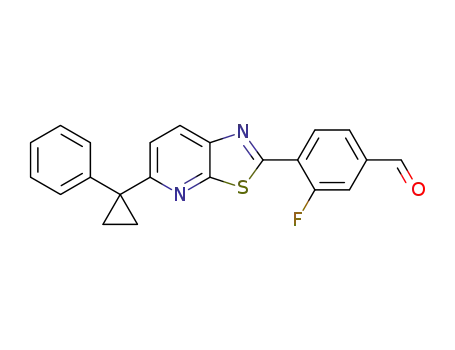 3-fluoro-4-(5-(1-phenylcyclopropyl)thiazolo[5,4-b]pyridin-2-yl)benzaldehyde