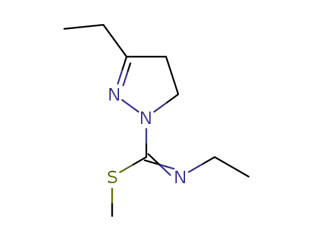 Molecular Structure of 1316755-32-4 (3,N-diethyl-4,5-dihydro-pyrazole-1-carboximidothioic acid methyl ester)