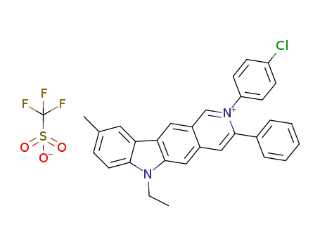 2-(4-chlorophenyl)-6-ethyl-9-methyl-3-phenyl-6H-pyrido[4,3-b]carbazol-2-ium triflate