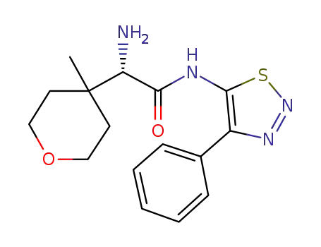 (S)-2-amino-2-(4-methyltetrahydro-2H-pyran-4-yl)-N-(4-phenyl-1,2,3-thiadiazol-5-yl)acetamide