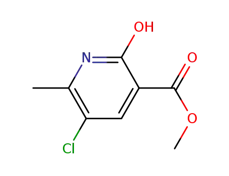 Molecular Structure of 934361-39-4 (5-Chloro-2-hydroxy-6-methyl-nicotinic acid methyl ester)