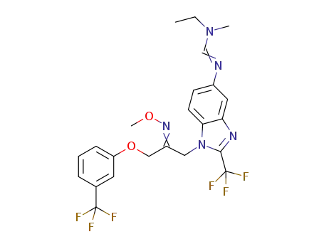 N-ethyl-N'-{1-[2-methoxyimino-3-(3-trifluoromethyl-phenoxy)-propyl]-2-trifluoro-methyl-1H-benzoimidazol-5-yl}-N-methyl-formamidine