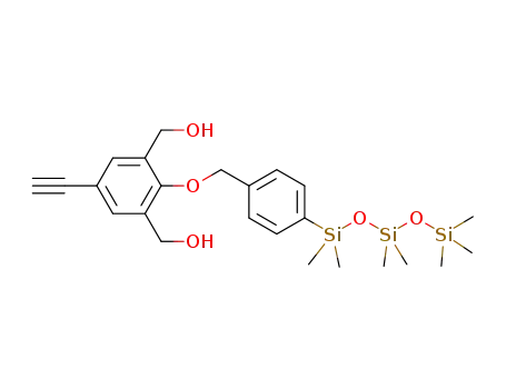Molecular Structure of 1234899-21-8 (1-(1-heptamethyltrisiloxanyl)-4-{4-ethynyl-2,6-bis(hydroxymethyl)-1-phenoxymethyl}benzene)