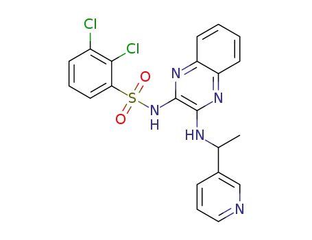 Molecular Structure of 1226505-22-1 (2,3-dichloro-N-{3-[1-(pyridin-3-yl)ethylamino]quinoxalin-2-yl}benzenesulfonamide)
