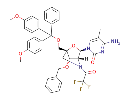 (1R,3R,4R,7S)-7-benzyloxy-1-(4,4'-dimethoxytrityl)oxymethyl-3-(5-methylcytosin-1-yl)-5-trifluoroacetyl-2-oxa-5-azabicyclo[2.2.1]heptane