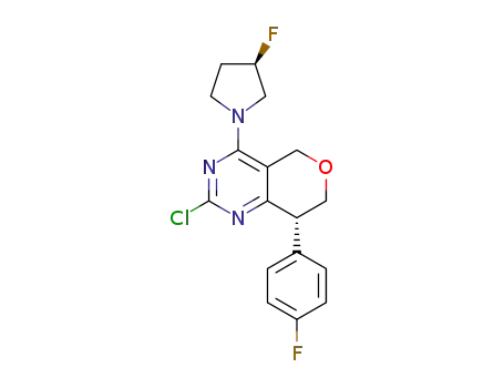 2-chloro-8-((S)-4-fluorophenyl)-4-((R)-3-fluoropyrrolidin-1-yl)-7,8-dihydro-5H-pyrano[4,3-d]pyrimidine