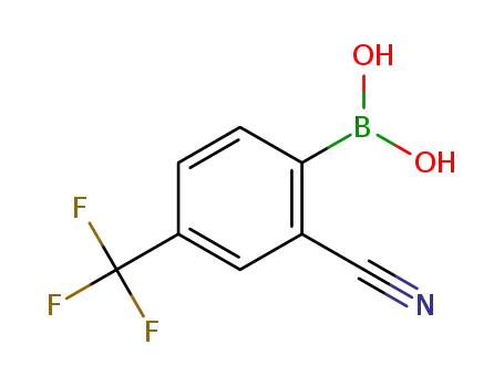 Molecular Structure of 1218790-84-1 (2-Cyano-4-(trifluoromethyl)phenylboronic acid)