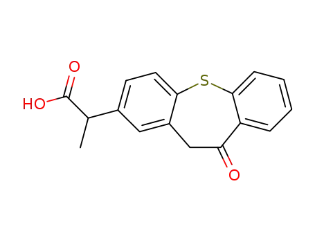 Molecular Structure of 74711-43-6 (10,11-Dihydro-alpha-methyl-10-oxo-dibenzo[b,f]thiepin-2-acetic acid)