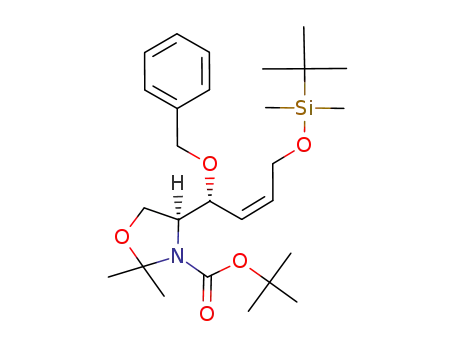 (S)-tert-butyl 4-((R,Z)-1-(benzyloxy)-4-((tert-butyldimethylsilyl)oxy)but-2-en-1-yl)-2,2-dimethyloxazolidine-3-carboxylate