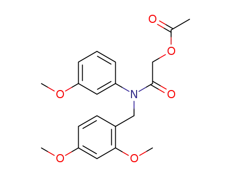 Molecular Structure of 1318074-43-9 (2-acetoxy-N-(2,4-dimethoxybenzyl)-N-(3-methoxyphenyl)acetamide)