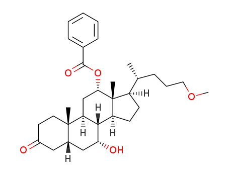 Molecular Structure of 1312467-89-2 (3-oxo-12α-benzoyloxy-7α-hydroxy-24-methoxycholane)