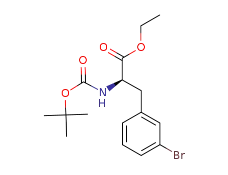 Molecular Structure of 1192344-13-0 (ethyl (2R)-3-(3-bromophenyl)-2-(tertbutoxycarbonylamino)propanoate)