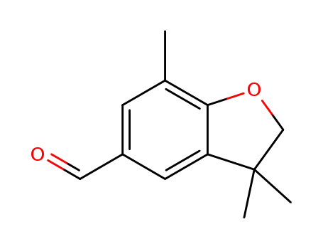 Molecular Structure of 1360914-53-9 (3,3,7-trimethyl-2,3-dihydrobenzofuran-5-carbaldehyde)