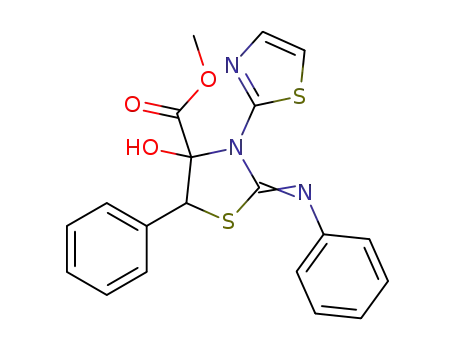 4-hydroxy-4-methoxycarbonyl-5-phenyl-2-phenylimino-3-(thiazol-2-yl)thiazolidine