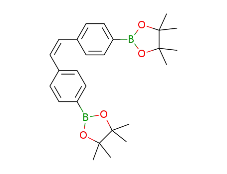 Molecular Structure of 1034917-77-5 ((Z)-4-(4,4,5,5-tetramethyl-1,3,2-dioxaborolan)-4'-(4,4,5,5-tetramethyl-1,3,2-dioxaborolan-2-yl)stilbene)