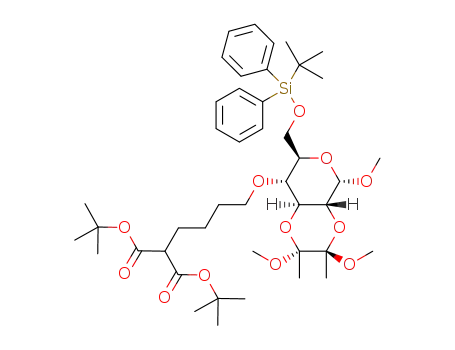 (2'R,3'R)-methyl 6-O-tert-butyldiphenylsilyl-4-O-(5'',5''-di-tert-butoxycarbonylpentyl)-2,3-O-(2',3'-dimethoxybutane-2',3'-diyl)-α-D-glucopyranoside