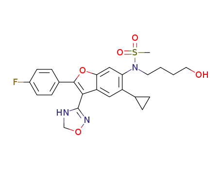 N-[5-cyclopropyl-3-(4,5-dihydro-1,2,4-oxadiazol-3-yl)-2-(4-fluorophenyl)-1-benzofuran-6-yl]-N-(4-hydroxybutyl)methanesulfonamide
