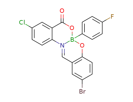 Molecular Structure of 1370731-94-4 ((N-B)-2-bromo-10-chloro-6-(4-fluorophenyl)-8H-dibenzo[d,h][1,3,7,2]dioxazaborecin-8-one)