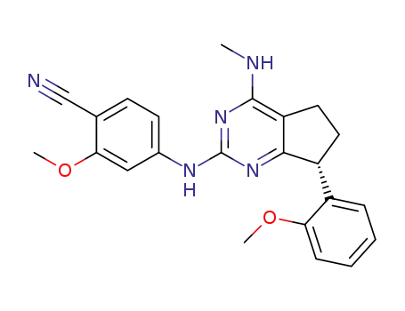 (R)-2-methoxy-4-[7-(2-methoxyphenyl)-4-(methylamino)-6,7-dihydro-5H-cyclopenta[d]pyrimidin-2-ylamino]benzonitrile