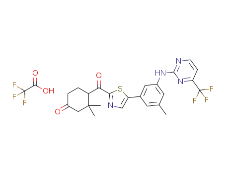 N-(3-{2-[(2,2-dimethyl-4-oxocyclohexyl)carbonyl]-1,3-thiazol-5-yl}-5-methylphenyl)-4-(trifluoromethyl)pyrimidin-2-aminium trifluoroacetate