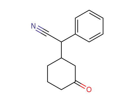 Molecular Structure of 63064-15-3 (Benzeneacetonitrile, a-(3-oxocyclohexyl)-)