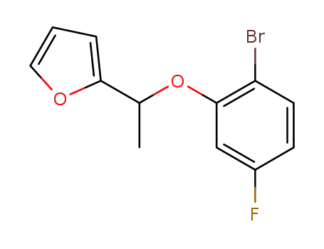 Molecular Structure of 1358527-62-4 (2-(1-(2-bromo-5-fluorophenoxy)ethyl)furan)