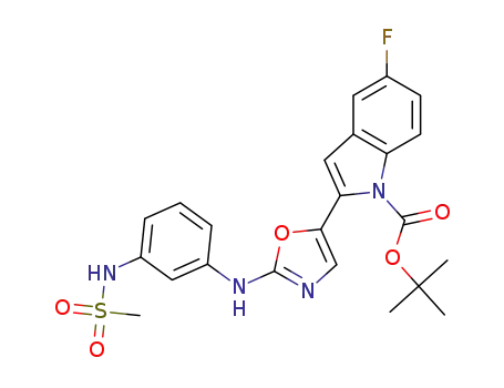 tert-butyl 5-fluoro-2-(2-((3-(methylsulfonamido)phenyl)amino)oxazol-5-yl)-1H-indole-1-carboxylate