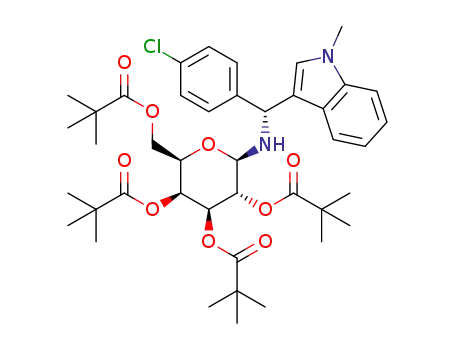 N-[(1-methylindol-3-yl)-4-chlorophenylmethyl]-(2,3,4,6-tetra-O-pivaloyl-β-D-galactosyl)amine