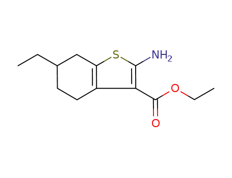 Molecular Structure of 329222-94-8 (2-AMINO-6-ETHYL-4,5,6,7-TETRAHYDRO-BENZO[B]THIOPHENE-3-CARBOXYLIC ACID ETHYL ESTER)