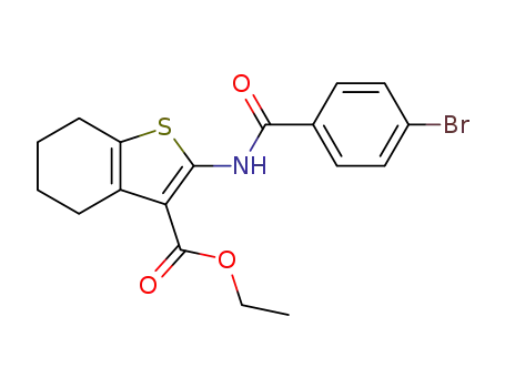 Molecular Structure of 119934-21-3 (ethyl 2-(4-bromobenzamido)-4,5,6,7-tetrahydrobenzo[b]thiophene-3-carboxylate)