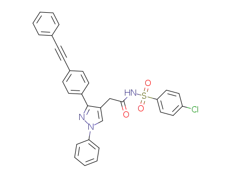 N-(4-chlorophenylsulfonyl)-2-(1-phenyl-3-(4-(2-phenylethynyl)phenyl)-1H-pyrazol-4-yl)acetamide
