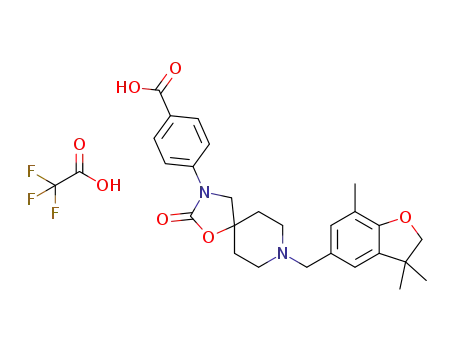 4-{8-[(3,3,7-trimethyl-2,3-dihydro-1-benzofuran-5-yl)methyl]-2-oxo-1-oxa-3,8-diazaspiro[4.5]dec-3-yl}benzoic acid trifluoroacetate