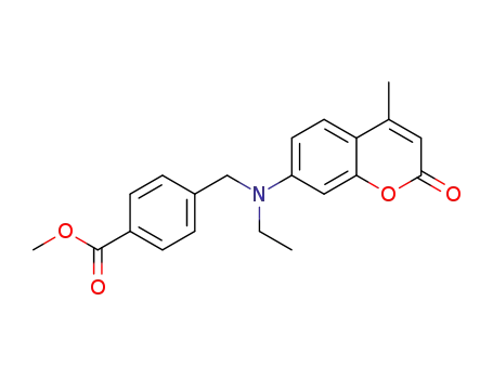 Molecular Structure of 1346523-59-8 (4-{[ethyl-(4-methylcoumarin-7-yl)amino]methyl}benzoic acid methyl ester)