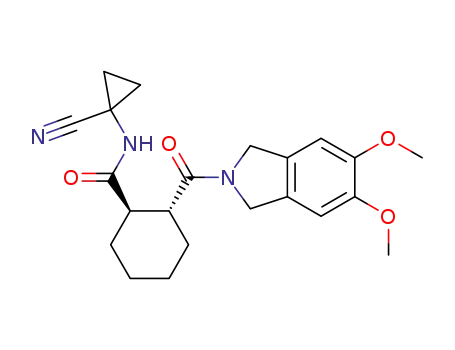(1R,2R)-2-(5,6-dimethoxy-1,3-dihydro-isoindole-2-carbonyl)cyclohexanecarboxylic acid (1-cyano-cyclopropyl)amide