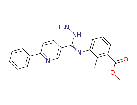 Molecular Structure of 1416057-63-0 (methyl 3-{[hydrazino(6-phenylpyridin-3-yl)methylene]amino}-2-methylbenzoate)
