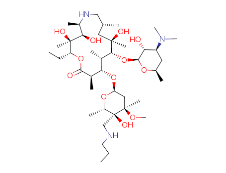 1-Oxa-6-azacyclopentadecan-15-one,13-[[2,6-dideoxy-3-C-methyl-3-O-methyl-4-C-[(propylamino)methyl]-a-L-ribo-hexopyranosyl]oxy]-2-ethyl-3,4,10-trihydroxy-3,5,8,10,12,14-hexamethyl-11-[[3,4,6-trideoxy-3