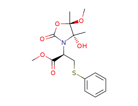 (R)-3-(phenylthio)-2-((4'S,5'R)-4'-hydroxy-5'-methoxy-4',5'-dimethyl-2'-oxooxazolidin-3'-yl)propanoic acid methyl ester