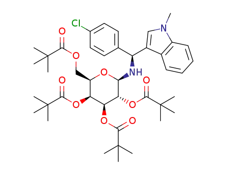 N-[(1-methylindol-3-yl)-4-chlorophenylmethyl]-(2,3,4,6-tetra-O-pivaloyl-β-D-galactosyl)amine