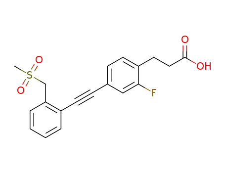3-(2-fluoro-4-((2-((methylsulfonyl)methyl)phenyl)ethynyl)phenyl)propanoic acid