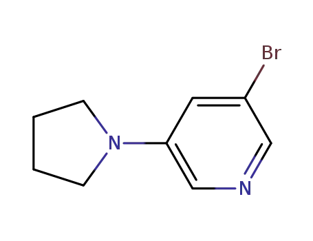 Molecular Structure of 944718-19-8 (3-Bromo-5-(1-pyrrolidinyl)-pyridine)
