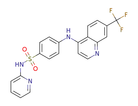 Molecular Structure of 1489236-25-0 (N-(pyridin-2-yl)-4-(7-(trifluoromethyl)quinolin-4-ylamino)benzenesulfonamide)