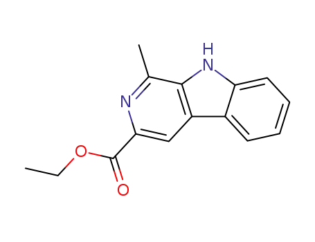 Molecular Structure of 33821-71-5 (9H-Pyrido[3,4-b]indole-3-carboxylic acid, 1-methyl-, ethyl ester)