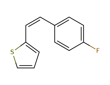 Molecular Structure of 572913-43-0 (Thiophene, 2-[(1Z)-2-(4-fluorophenyl)ethenyl]-)